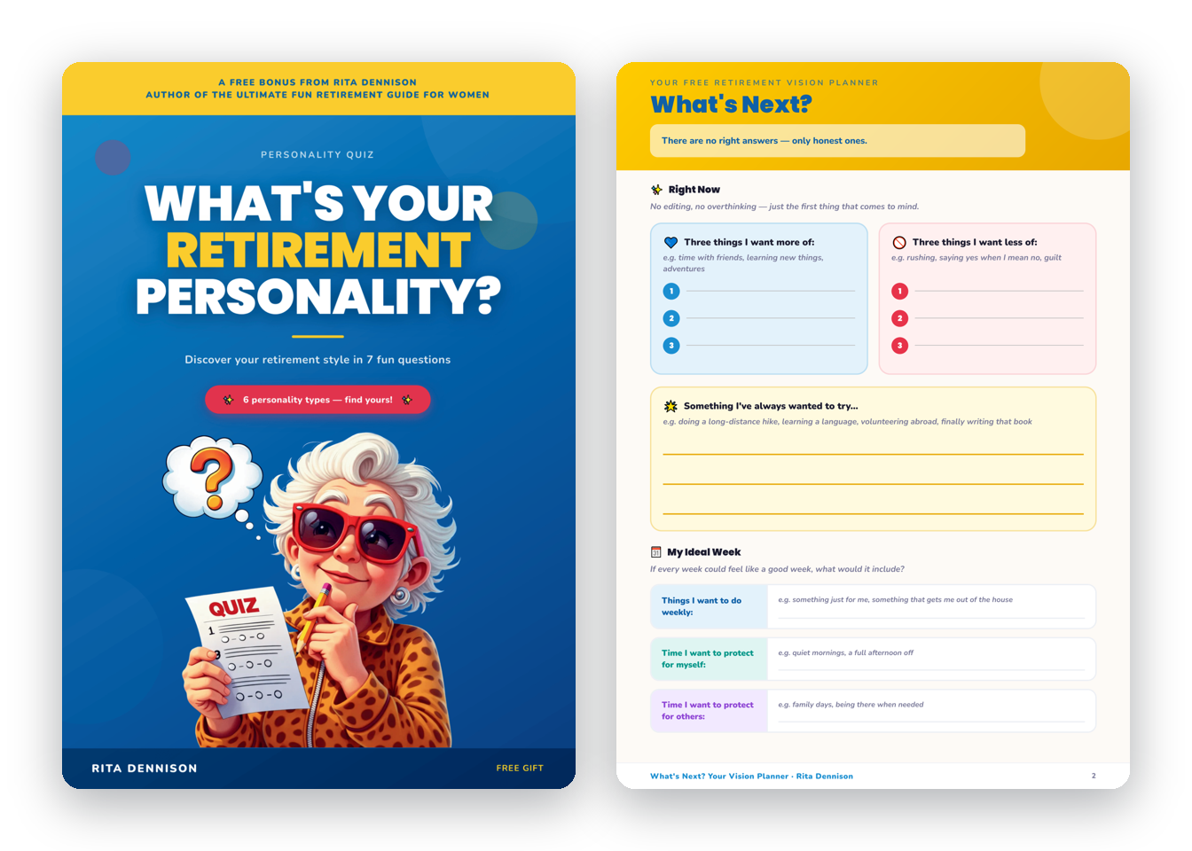 Retirement Quiz and Vision Planner for Women preview